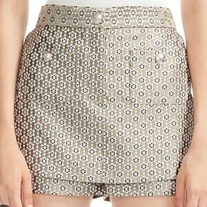 Maje Beige and Black Floral Skirt